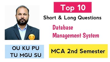 Top 10 belangrijke korte en lange vragen over databasebeheersystemen 2025 MCA 2e semester II Sem OU