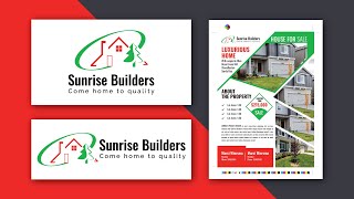 Sunrise Builders Logo and Flyer Job-02 Complete Tutorial | NSDA Graphic Design screenshot 3