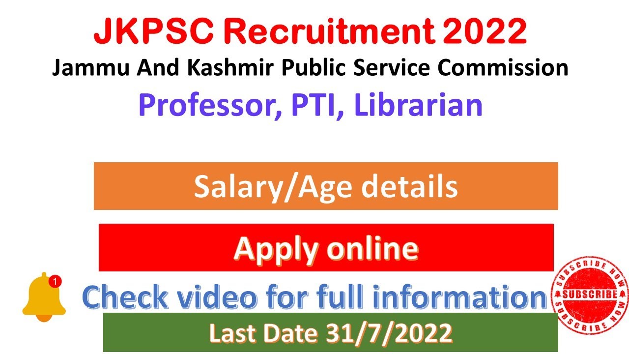 jkpsc recruitment 2022 assistant professor|jkpsc librarian recruitment 2022