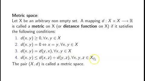METRIC SPACE DEFINITION