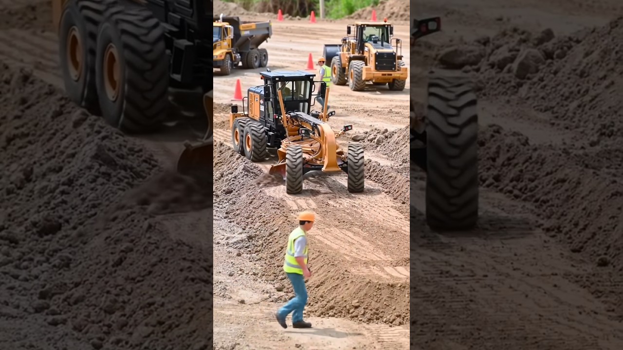 RC GD655 Grader Levels Dirt