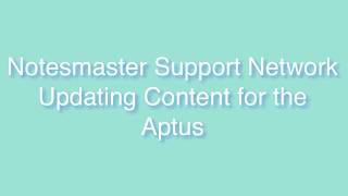 Notesmaster Aptus Content Update