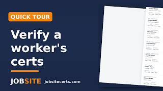 Verify Any Worker's Certs by QR — Jobsite Quick Tour