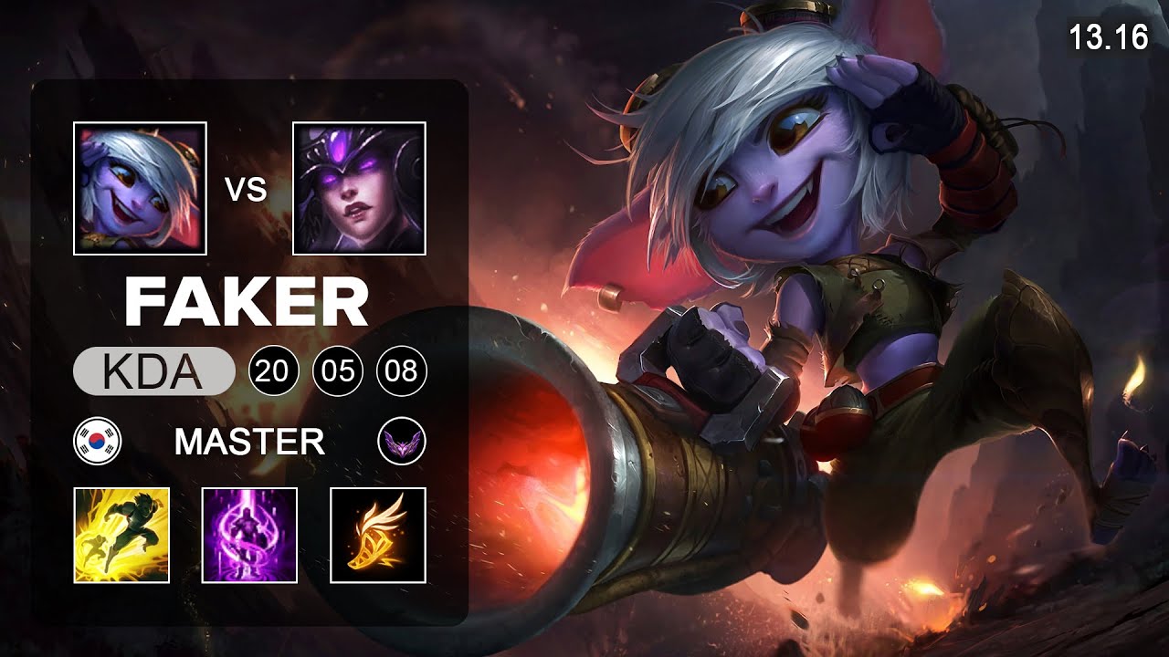 Faker Tristana vs Syndra Mid - KR Master - Patch 13.16 Season 13