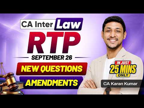 CA Inter Law RTP Sep 26✅| Live RTP Solving🔴| ICAI | CA Karan Kumar #cainter #cafinal #cafoundation