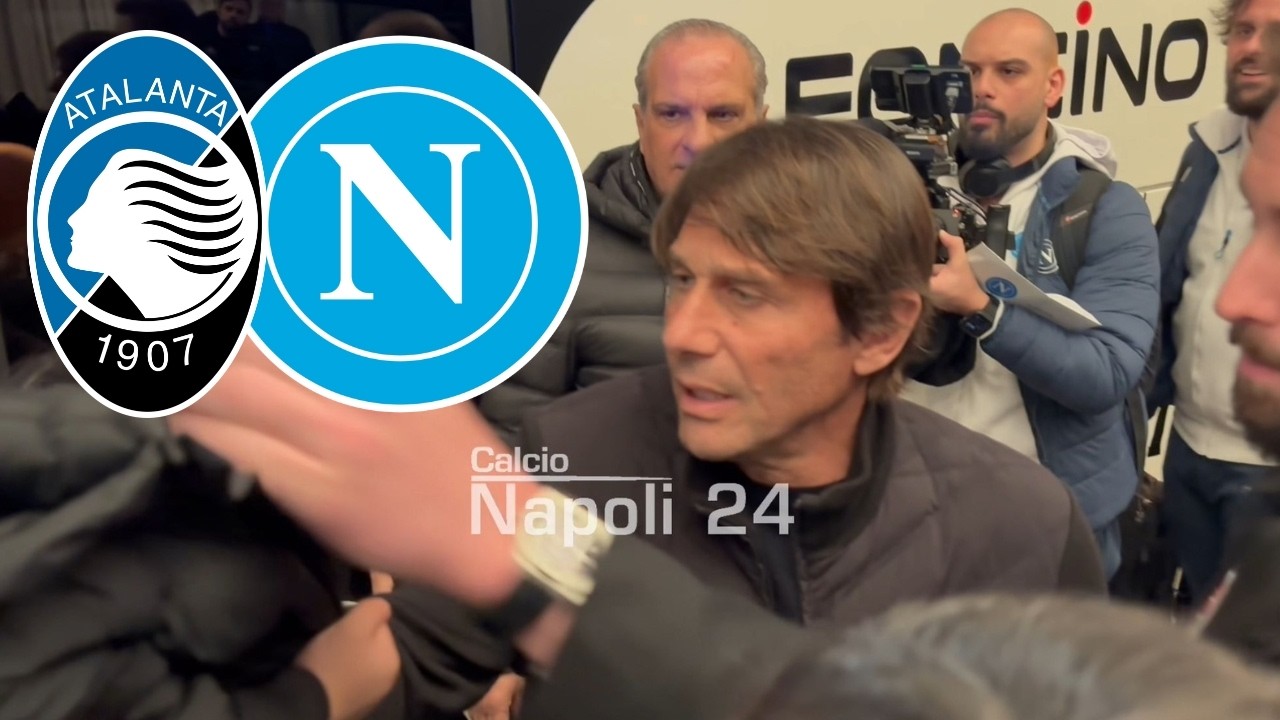 ATALANTA NAPOLI: l'arrivo a BERGAMO, gesto fantastico di CONTE coi tifosi 😍