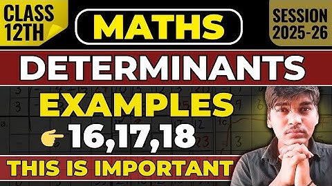 NCERT important Examples 16, 17 & 18(Detailed Solution) | Class 12 Maths Chapter 4 Determinants 