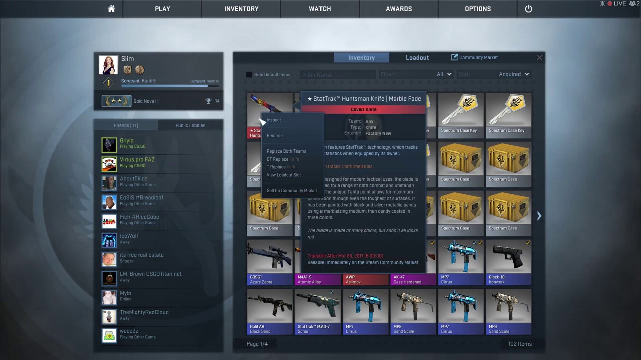 CRAZY CS:GO UNBOXING STATTRAK MARBLE FADE HUNTSMAN KNIFE (FACTORY NEW ...