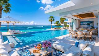 Seaside Retreat Ambience by the Infinity Pool 🌊 Summer Bossa Nova Jazz & Ocean Sounds for Relaxation screenshot 2