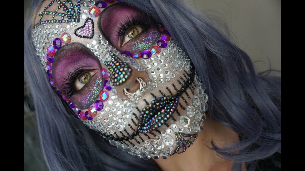 Crystal Sugar Skull Halloween Makeup