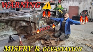 WARNING - MISERY & DEVASTATION The Rustiest & Badly Botched Classic Car On Earth! We Set FIRE To It!