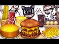 Mukbang Animation Cheese food set eating Cartoon Cat