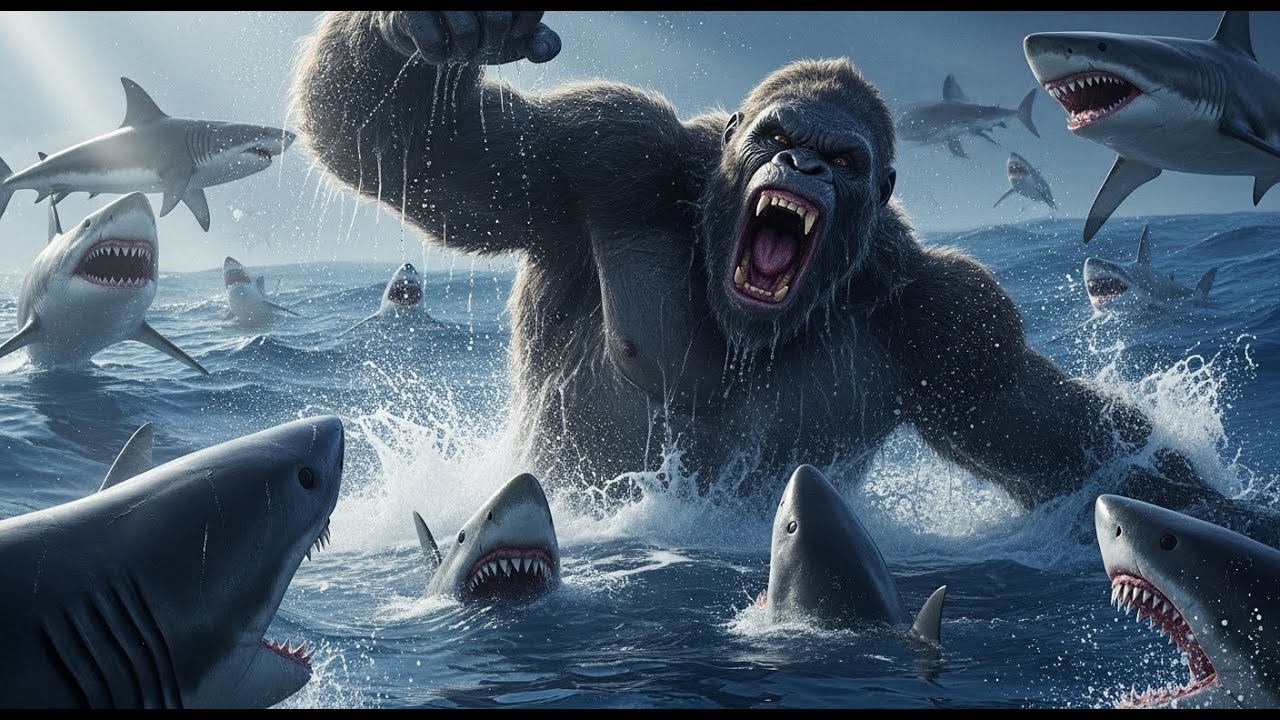 Kong Battles Millions of Metal-Eating Sharks in the Ocean: Epic Survival!