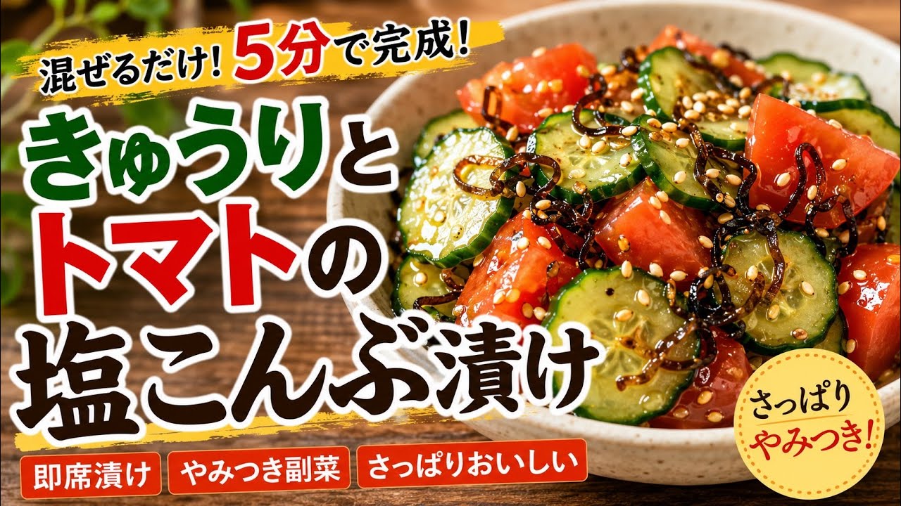 Ready in 5 Minutes】Cucumber & Tomato Shio Kombu Pickles - YouTube