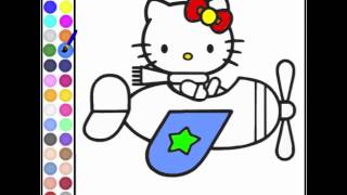 Juego: Colorear Avión de Kitty screenshot 2