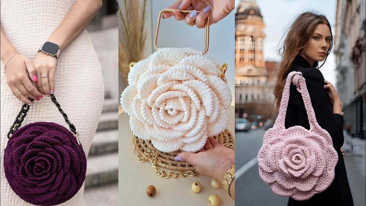 Top 20+ Stunning Crochet Rose Bag Designs 2026 | handmade rose bag Ladyloops Special 🧶🌹 |