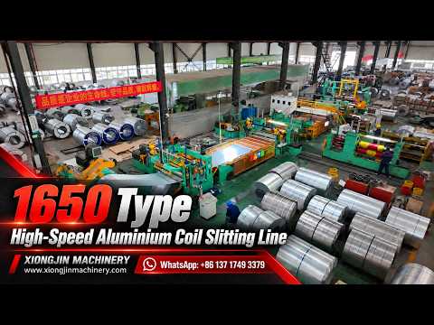 Video vận hành thực tế — Dây chuyền xẻ cuộn nhôm 1650 — dao xẻ đôi