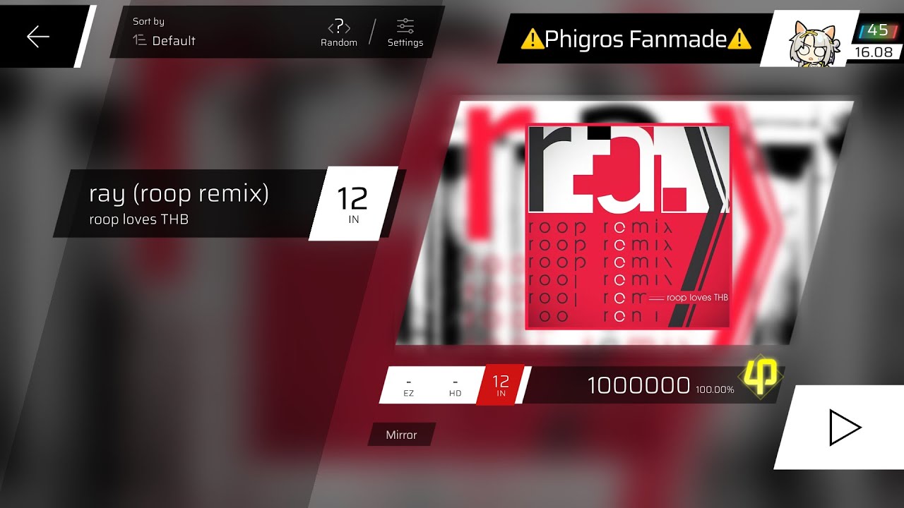 【Phigros Fanmade】ray (roop remix) - roop loves THB　IN Lv.12