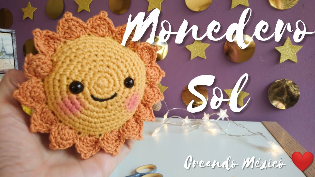 Cómo tejer monedero Sol / hacer monedero sol tejido a crochet amigurumi