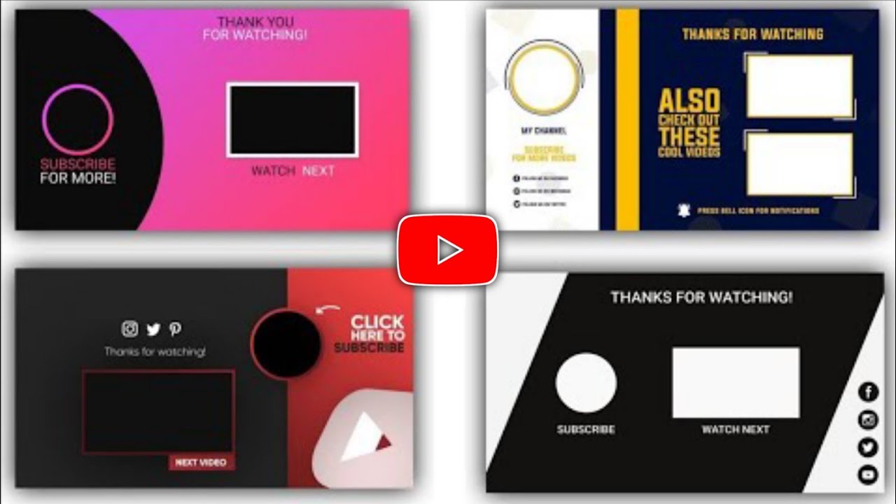 Top 5 YouTube Endscreen & Outro Template 🎁 FREE DOWNLOAD | Non Copyright { Part 1 } ||