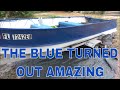 Putting The Blue paint On Our Little Boat