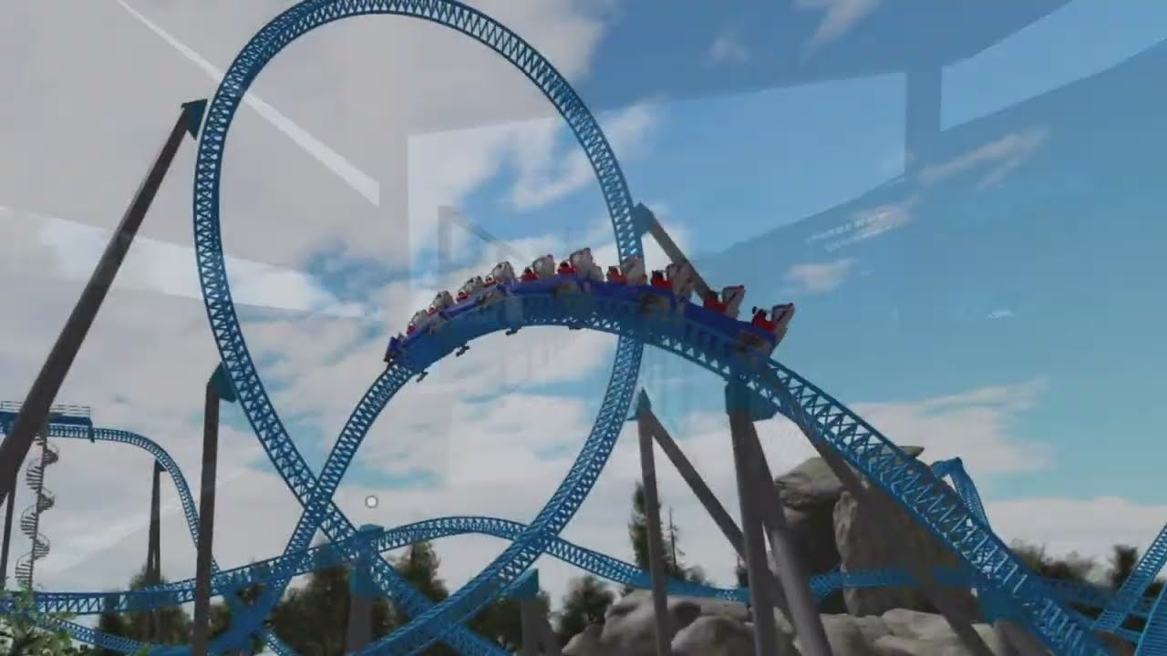 Blue fire Megacoaster Onride [Roblox]