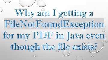 Why am I getting a FileNotFoundException for my PDF in Java even though the file exists?