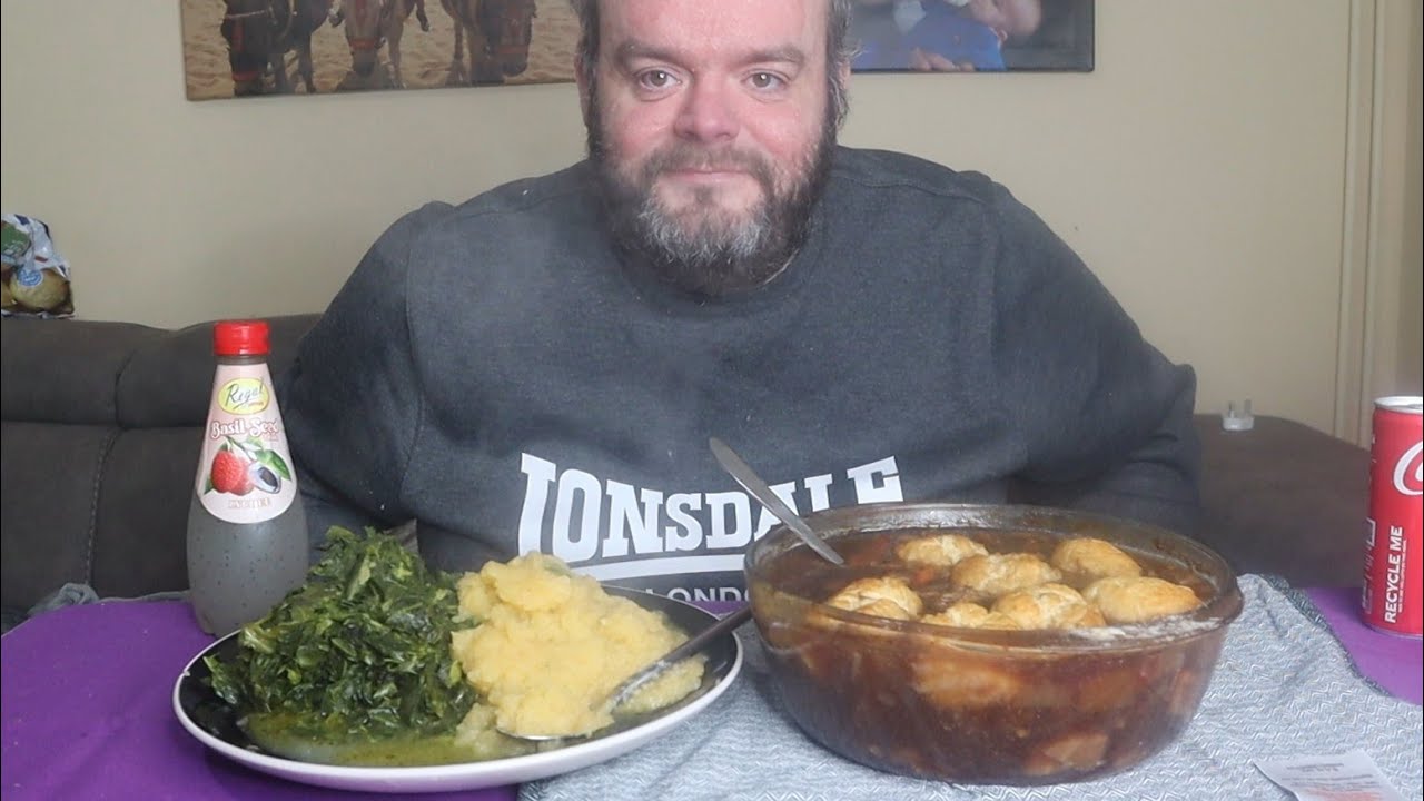 home made stew with dumplings uk mukbang