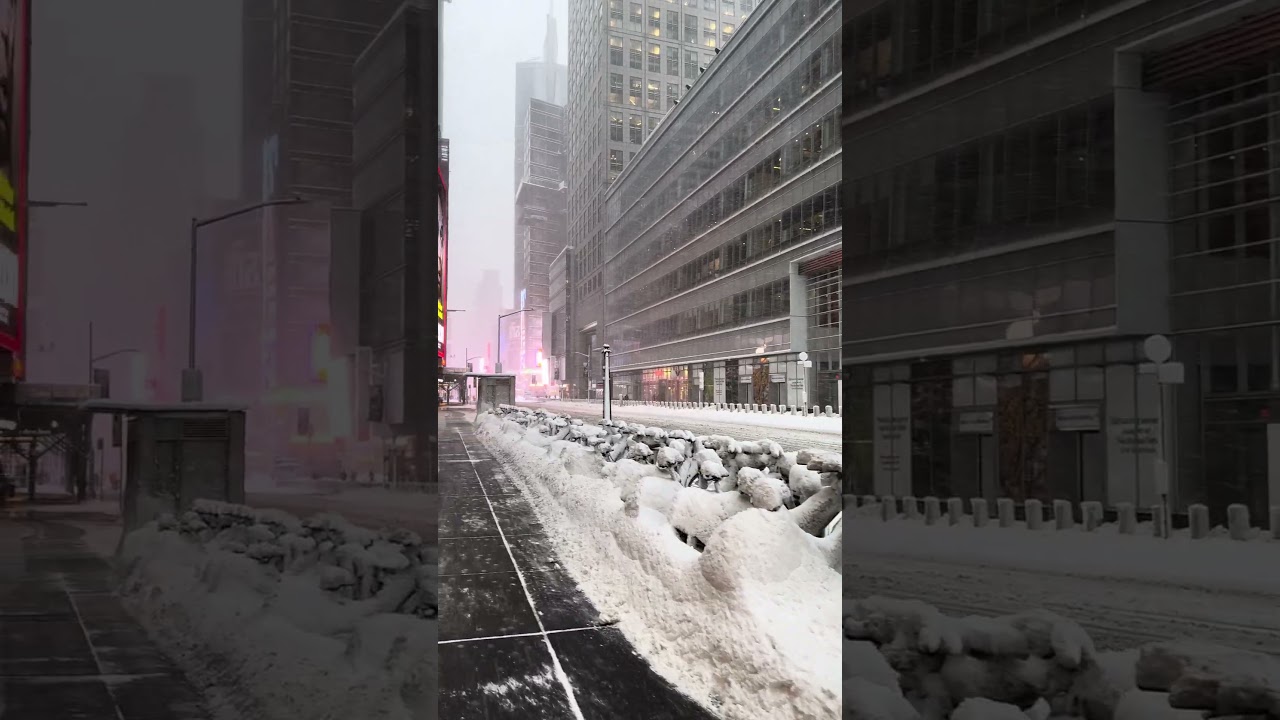 Dangerous Blizzard in New York City ❄️ Walking in Heavy Snowfall #citylights #rain #nycta