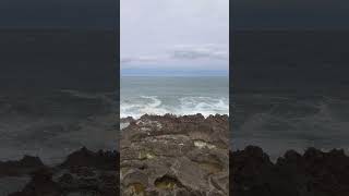 Waves Crashing on the Rocky Shore 🌊 | Relaxing Ocean View #korean #قرآن #قرآن_كريم #explore #ocean