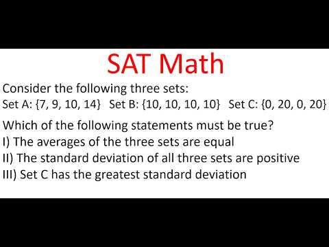 Comparing Mean & Standard Deviation Of Given Data Sets