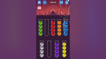 "Ball Sort Puzzle Game | All Levels Walkthrough | Level [54] Full Gameplay"🥎🥎 |  #gaming #minigames