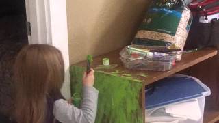 Amelia painting wooden stand green by 2sharestuff 27 views 8 years ago 19 seconds