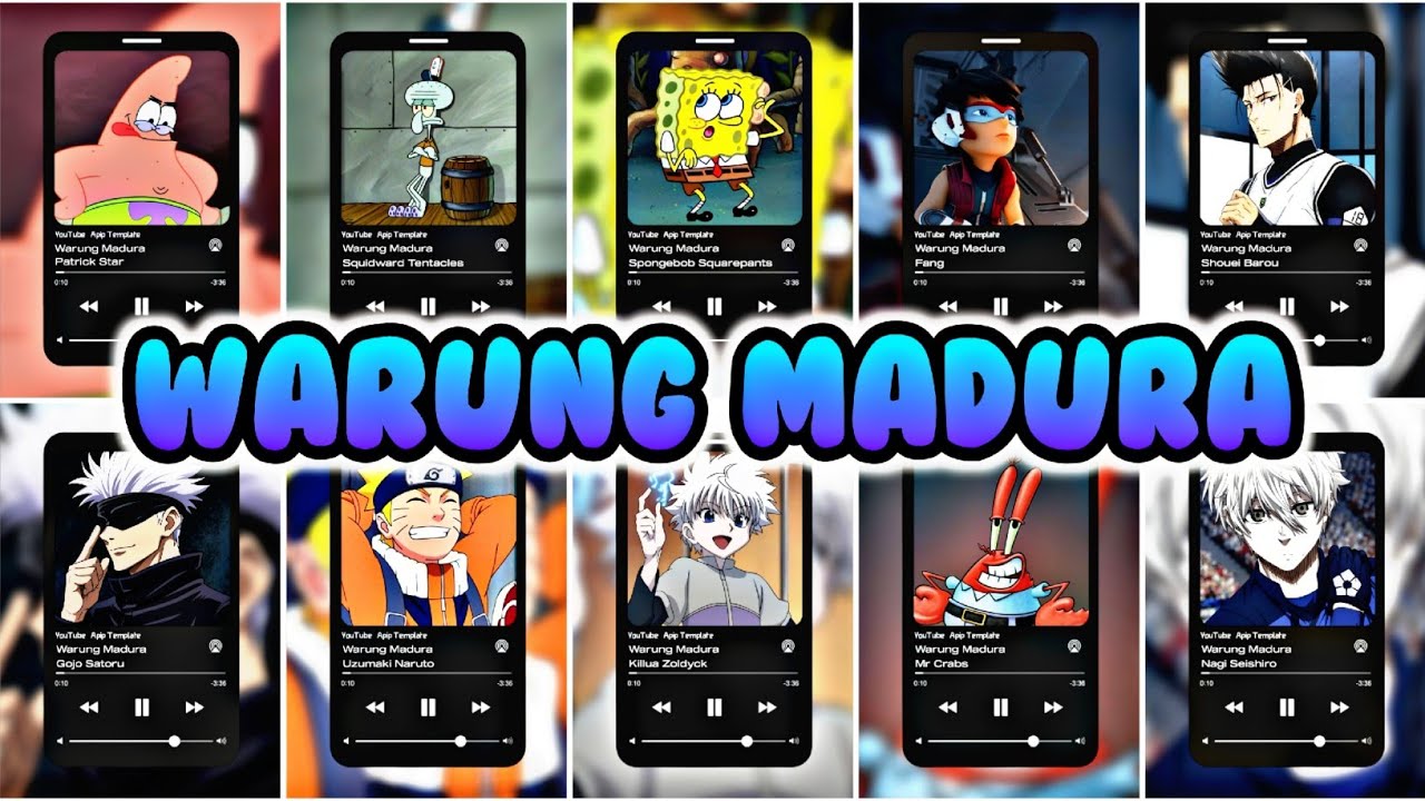 Warung Madura Versi Patrick, Squidward, Spongebob, Fang, Gojo, Naruto, Killua, Crabs, Nagi