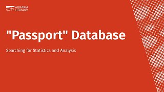 Información Passport Database: Searching for Statistics and Analysis Actualización