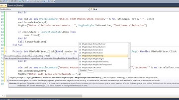 Modificar o actualizar registros en una base de datos Oracle 10g y Visual Basic 2010.