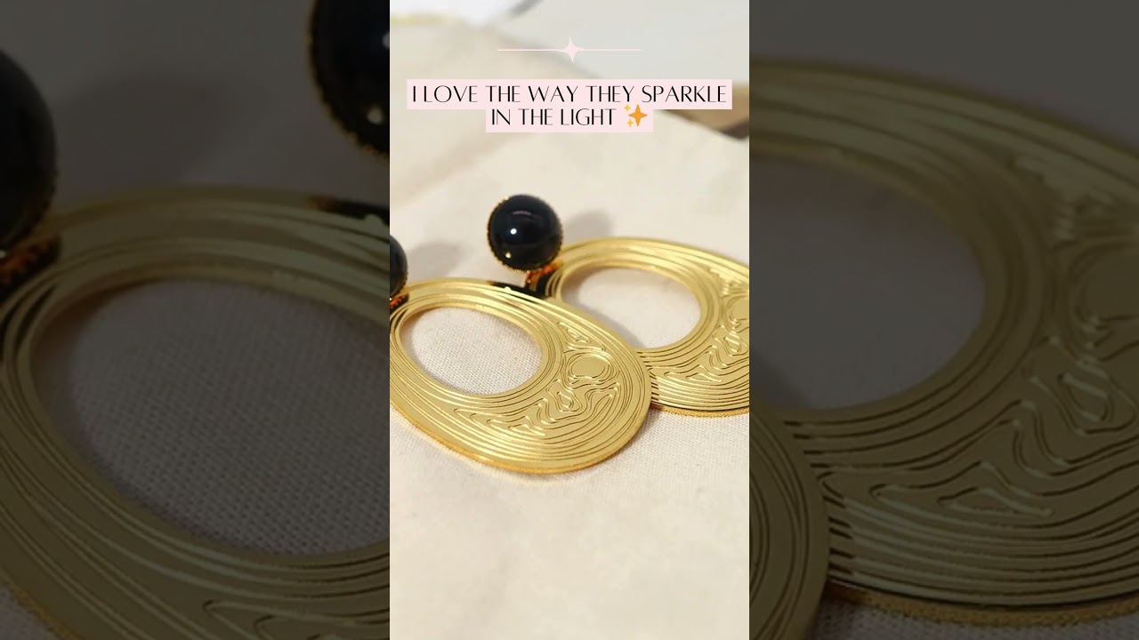 Exquisite Elegance: 18K Gold-Plated Titanium Steel Ring Earrings with Concave-Convex Texture