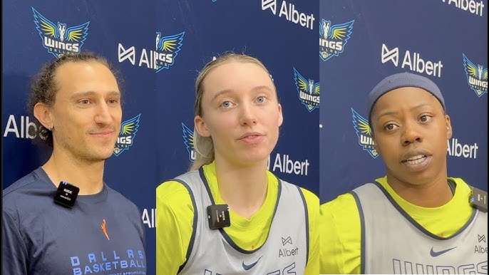 Dallas Wings’ Paige Bueckers, Arike Ogunbowale & Chris Koclanes Speak  Before Aces Preseason Game