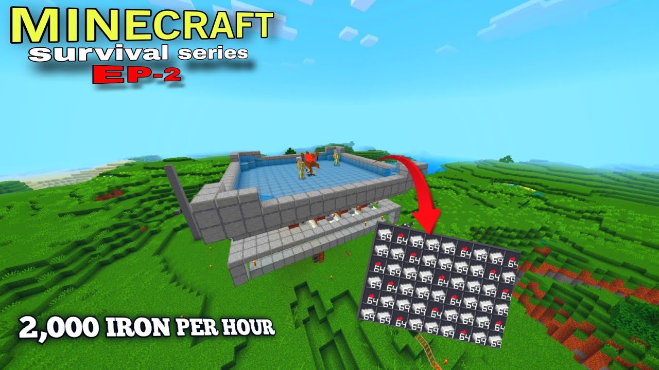 I Built The BEST Iron Farm In Minecraft PE! - YouTube