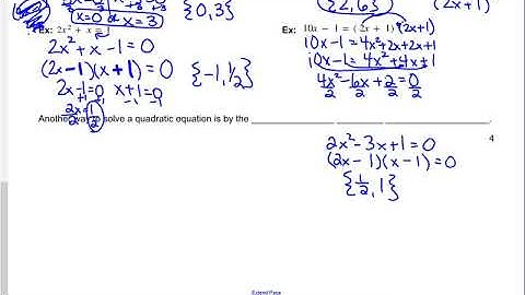 Math 109--1.5--Quadratic Equations Part I