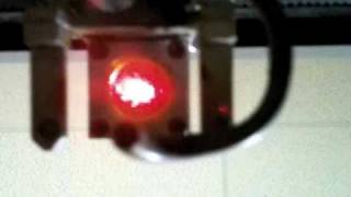 Inside a laser cutter