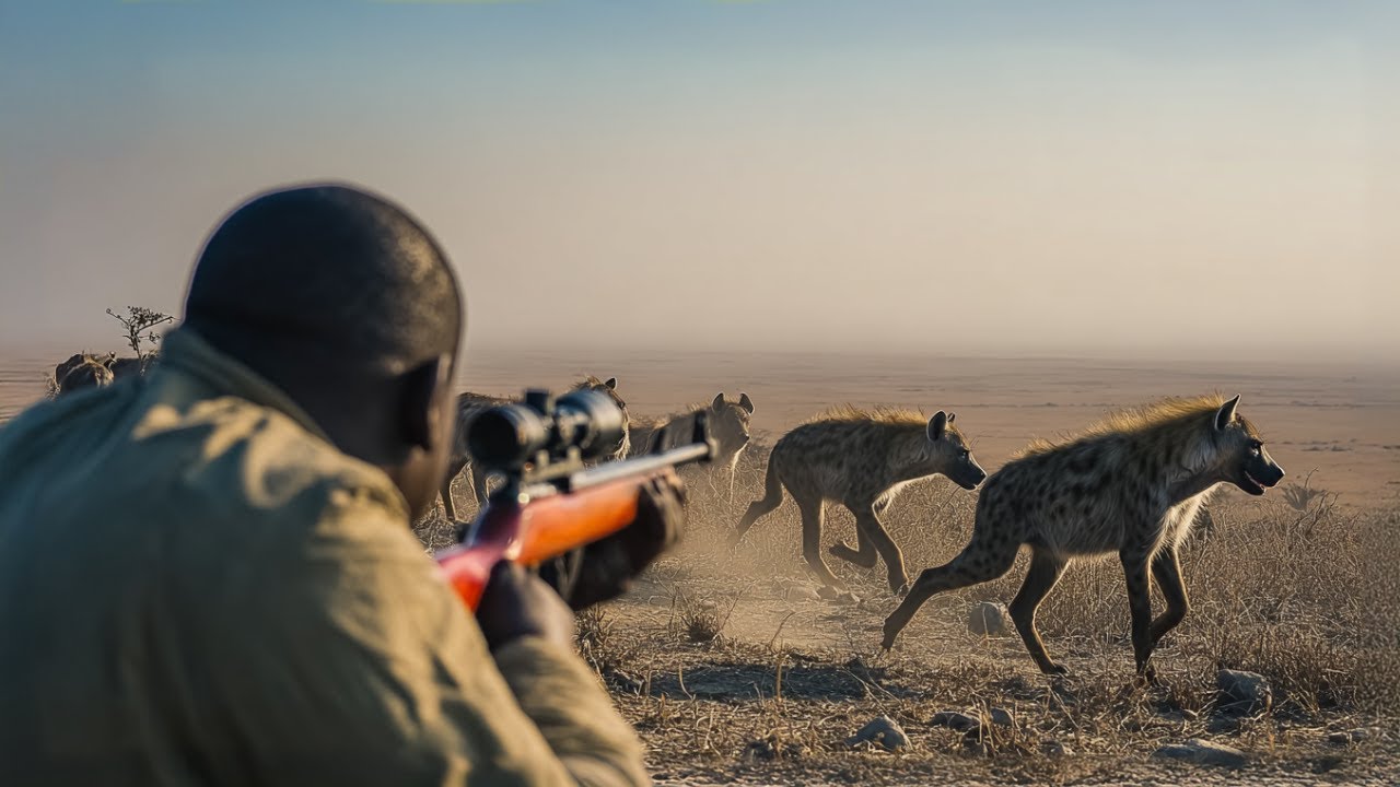 أخطر لحظات صيد الضباع 🐾عندما يصبح الإنسان هو الفريسة !🔥