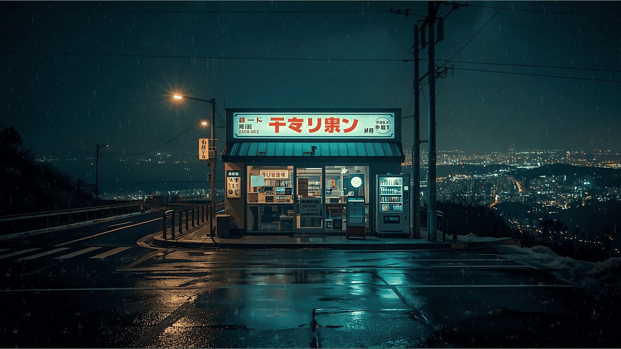 Shibuya in Fading Rain 🌧️ — via 90s Lofi Peaceful Rain Flow | 4K