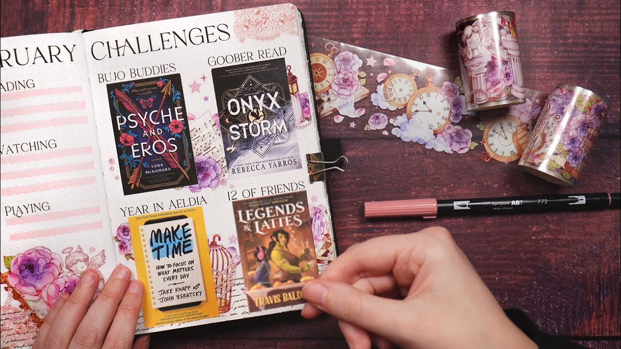 February Reading Journal Setup 💜