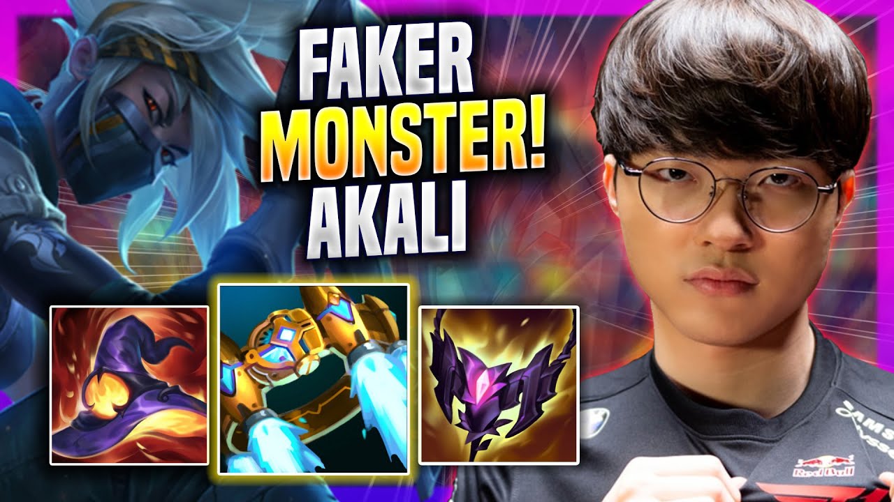 FAKER IS A MONSTER WITH AKALI! - T1 Faker Plays Akali MID vs Ahri ...
