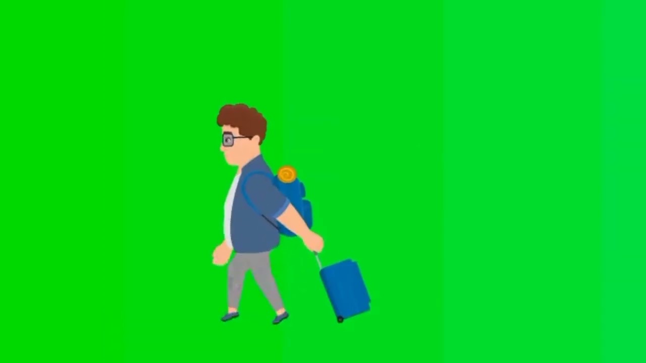 Cartoon Character Walking Green Screen | No Copyright