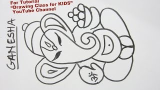 How to Draw- Easy Lord Ganesha Ganpatiji Step by Step Tutorial for Kids