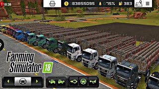Fs 18 Farming Simulator 18 #3 | Dùng 20 chiếc Đầu kéo Vận chuyển gỗ screenshot 2
