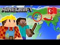 MİNECRAFT GERÇEK DÜNYA HARİTASINDA HAYATTA KALIYORUZ!