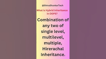 What Is Hybrid  Inheritance in OOPS? @ShivaShankarTech #oops #hybrid #java